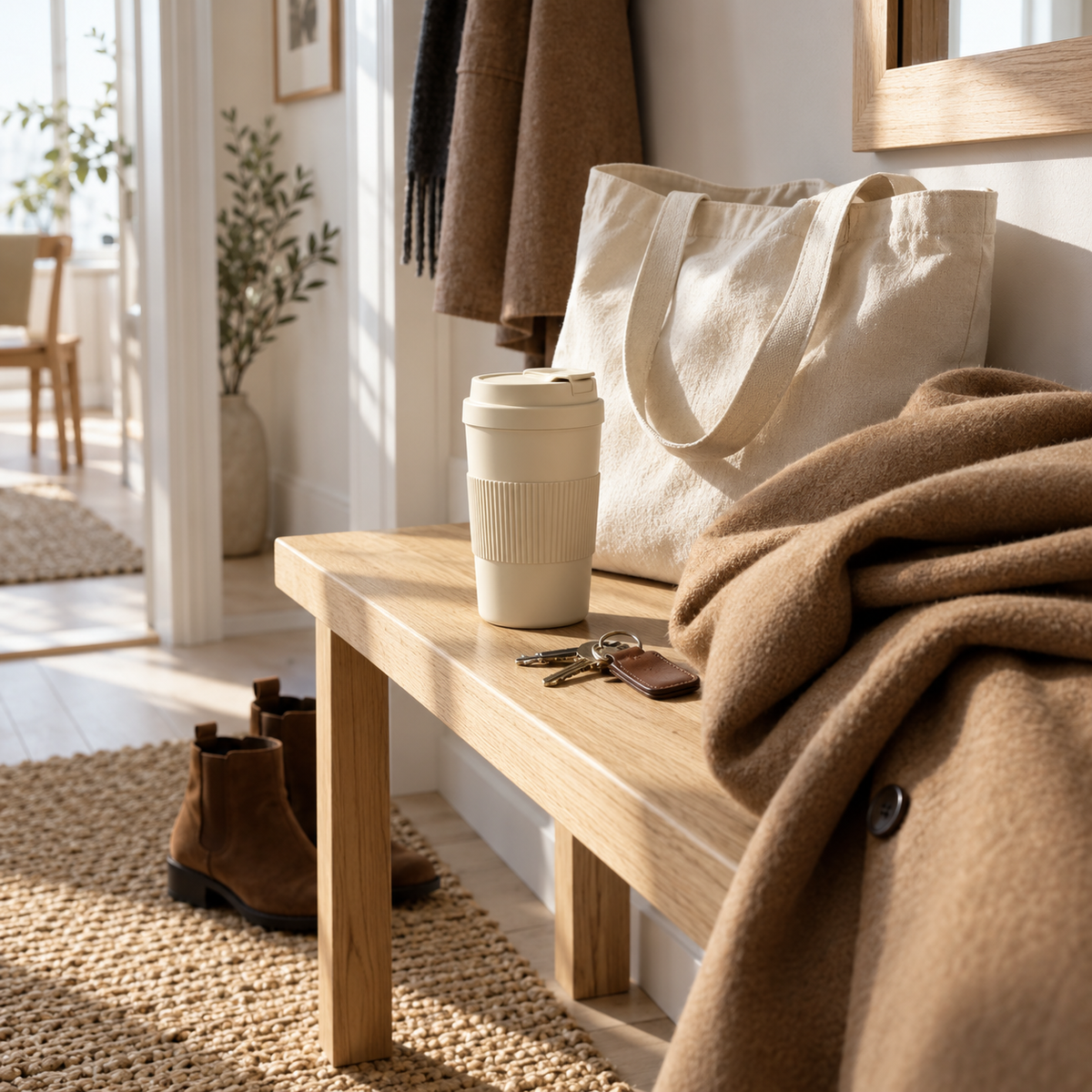 Termosmugg redo för morgonen på språng